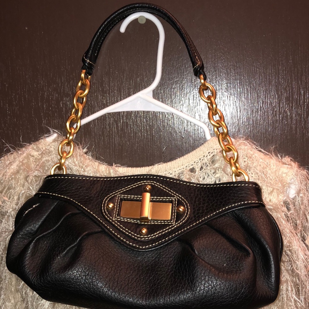 Maxx New York Black Leather Shoulder Handbag - Gem